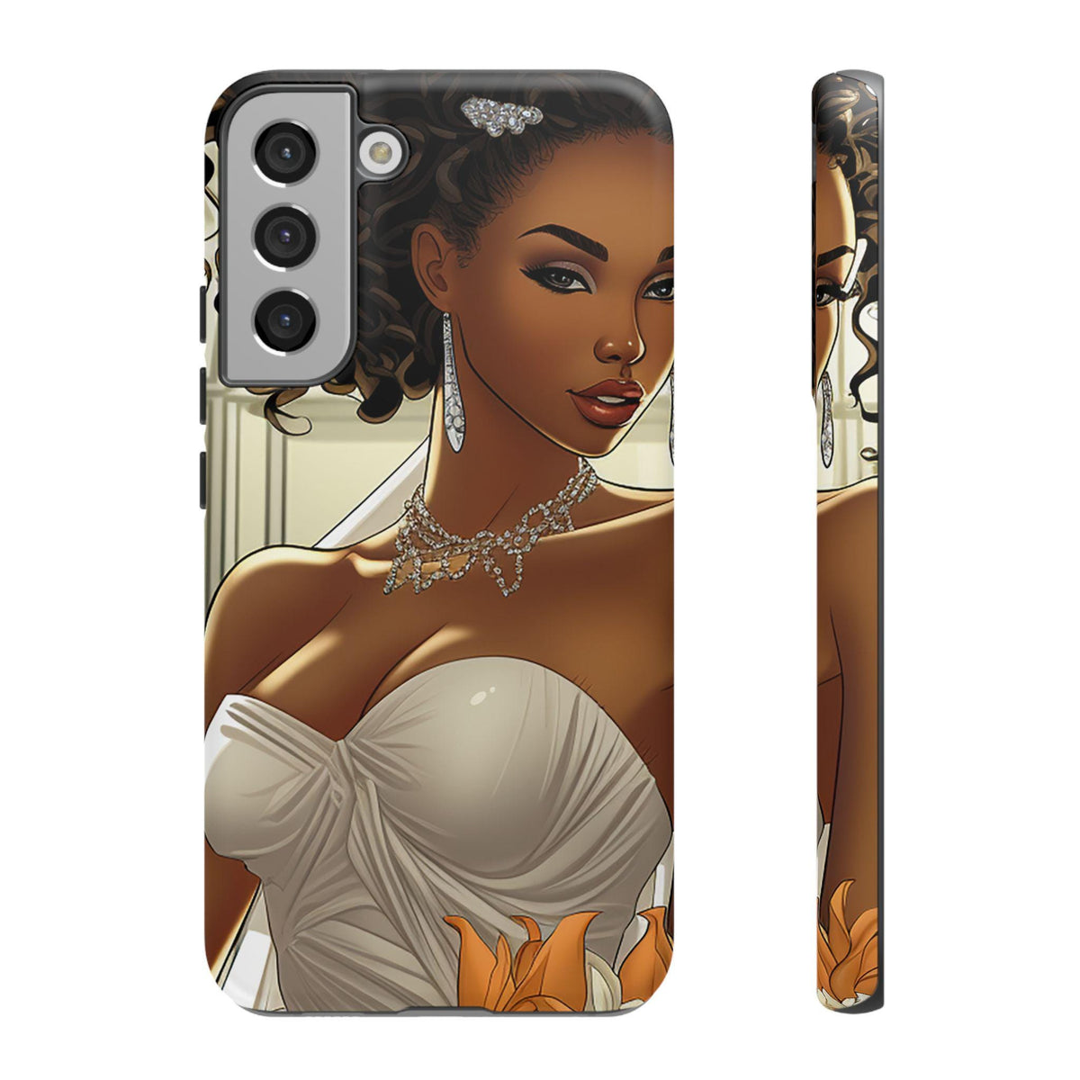 Samsung Galaxy S22 Samsung Galaxy S22 Plus Samsung Galaxy S22 Ultra Tough Case African American Bride Black bride wedding Dress Wedding Gown