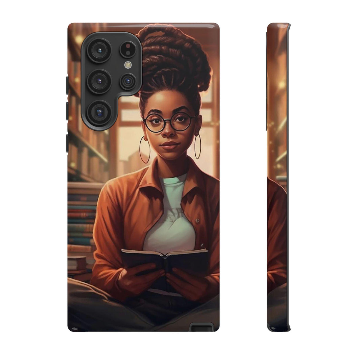 Samsung Galaxy S22 Samsung Galaxy S22 Plus Samsung Galaxy S22 Ultra Tough Cases African American Reader Woman Girl Book Dragon Power Reader