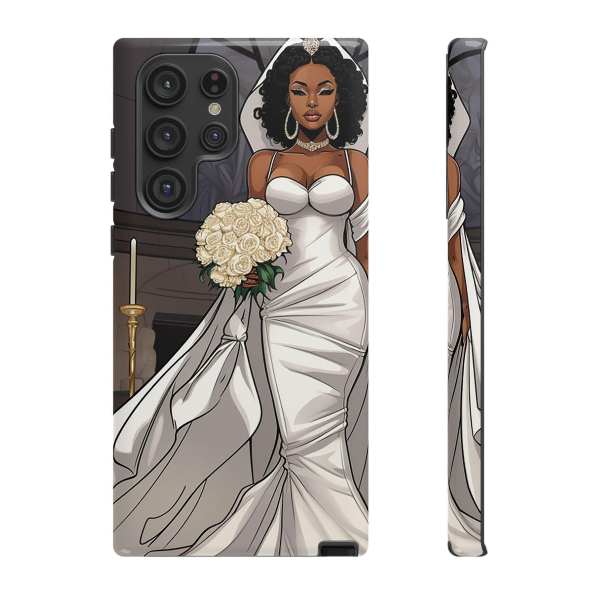Samsung Galaxy S22 Samsung Galaxy S22 Plus Samsung Galaxy S22 Ultra Tough Case African American Bride Black bride wedding Dress Wedding Gown
