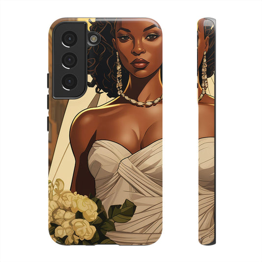 Samsung Galaxy S22 Samsung Galaxy S22 Plus Samsung Galaxy S22 Ultra Tough Case African American Bride Black bride wedding Dress Wedding Gown