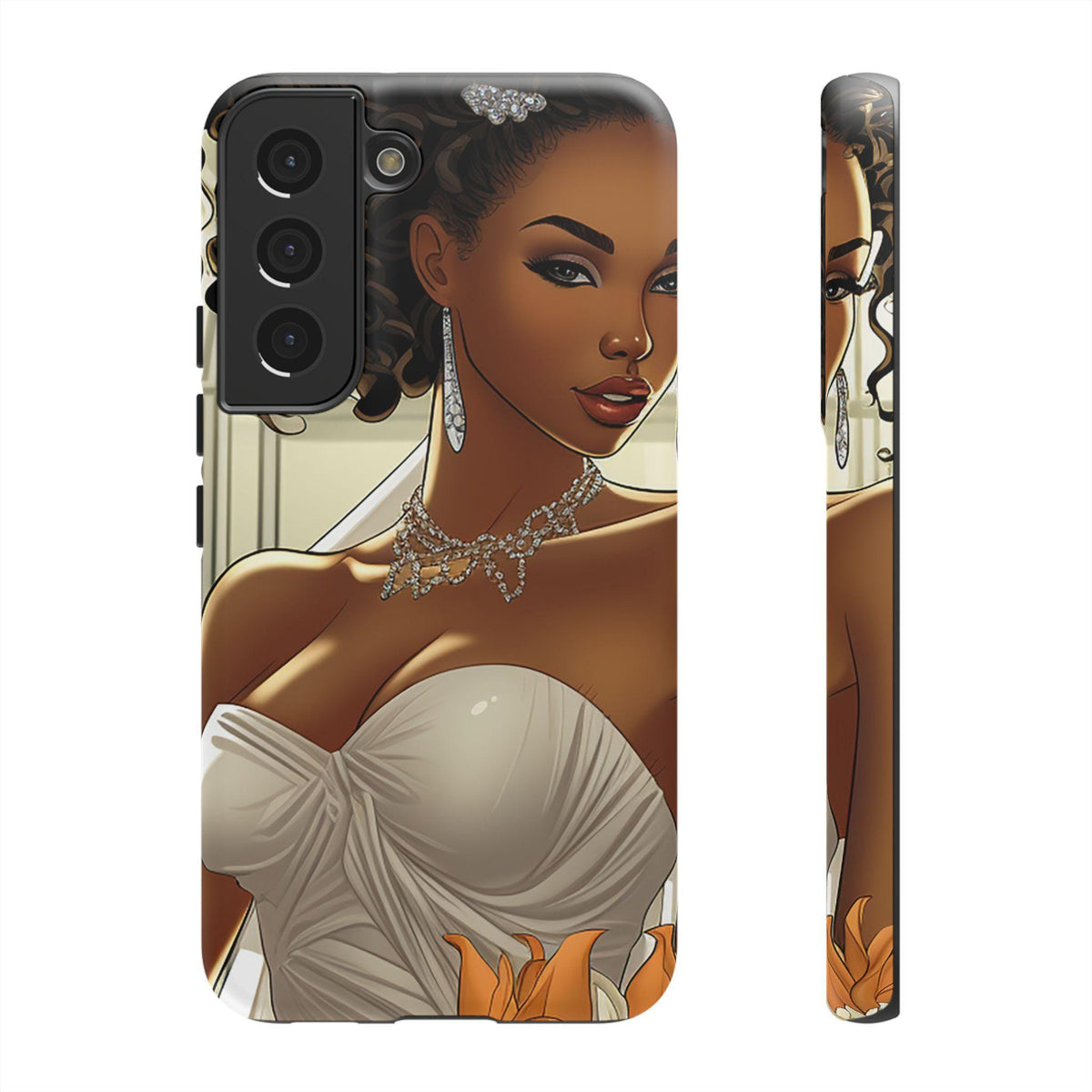 Samsung Galaxy S22 Samsung Galaxy S22 Plus Samsung Galaxy S22 Ultra Tough Case African American Bride Black bride wedding Dress Wedding Gown