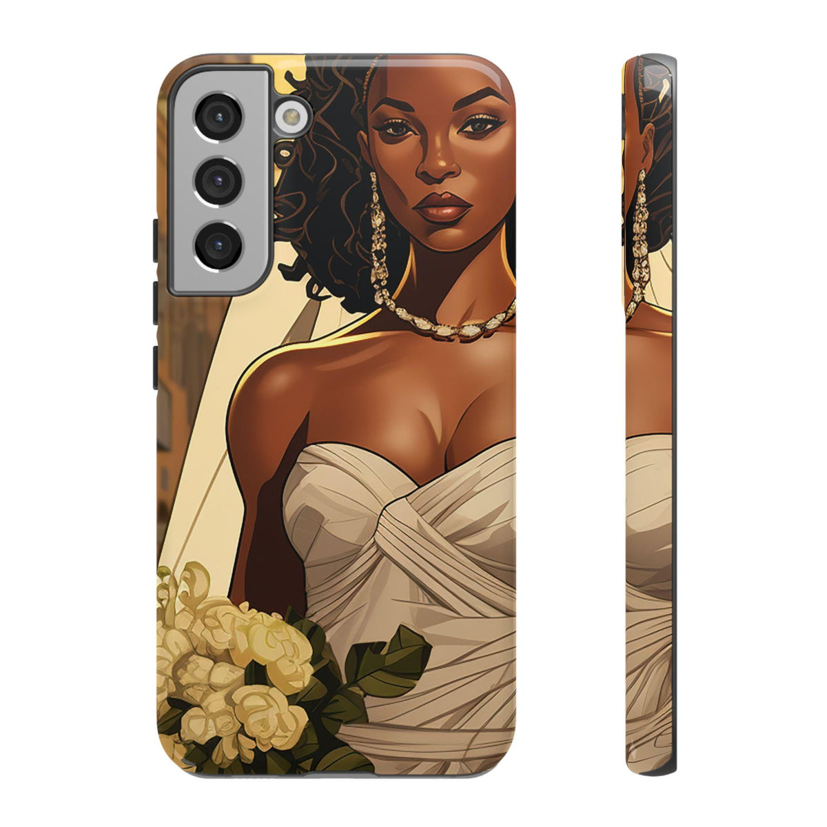 Samsung Galaxy S22 Samsung Galaxy S22 Plus Samsung Galaxy S22 Ultra Tough Case African American Bride Black bride wedding Dress Wedding Gown