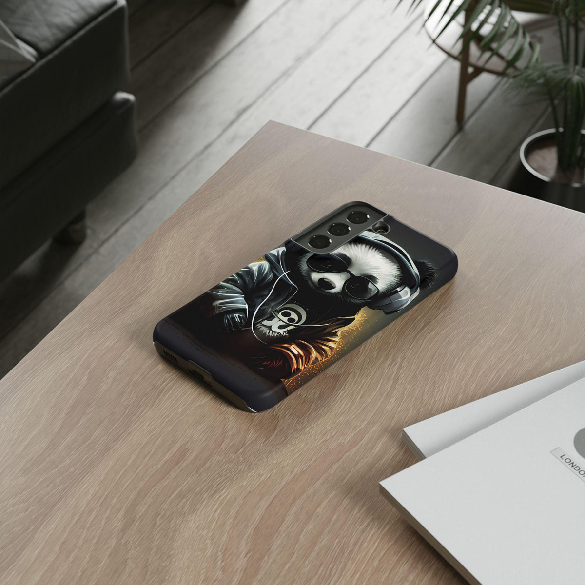 Samsung Galaxy S22 Samsung Galaxy S22 Plus Samsung Galaxy S22 Ultra Tough Case Black White Panda Headphones Audiophile Stereo headset bear