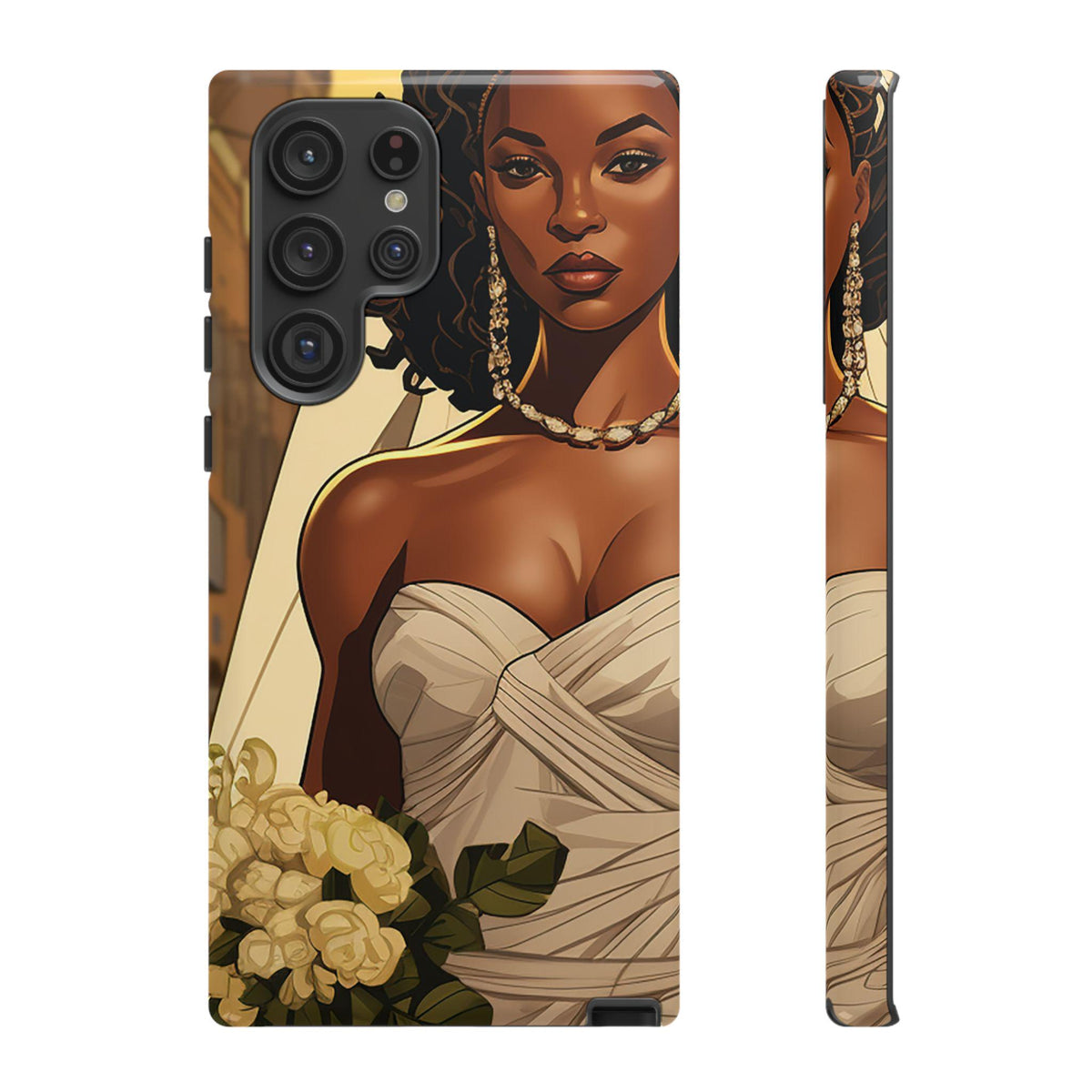 Samsung Galaxy S22 Samsung Galaxy S22 Plus Samsung Galaxy S22 Ultra Tough Case African American Bride Black bride wedding Dress Wedding Gown