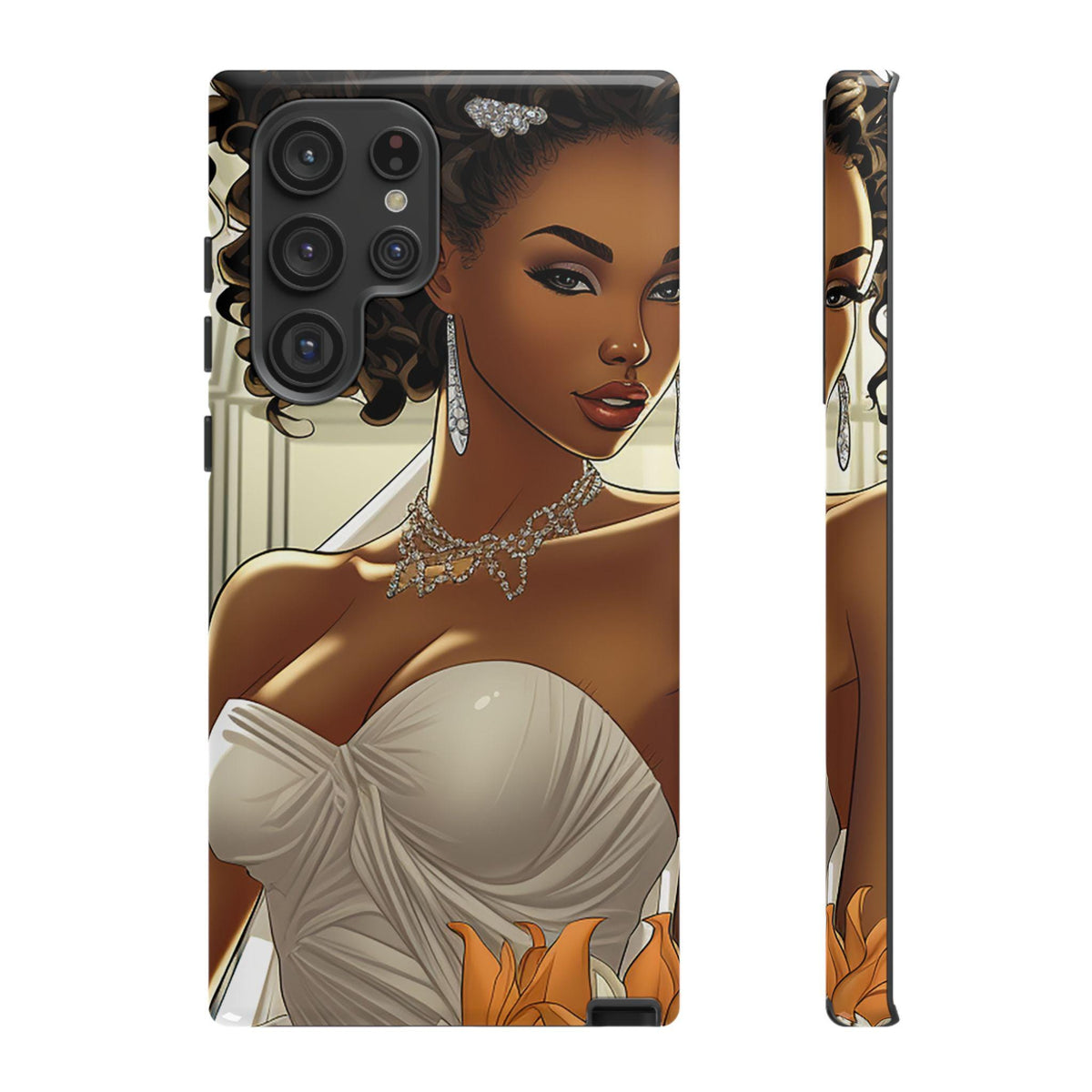 Samsung Galaxy S22 Samsung Galaxy S22 Plus Samsung Galaxy S22 Ultra Tough Case African American Bride Black bride wedding Dress Wedding Gown