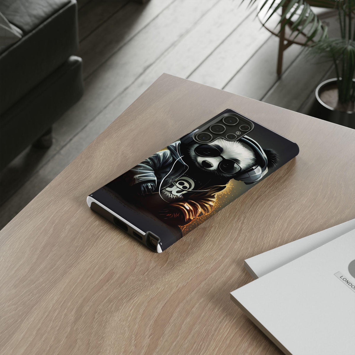 Samsung Galaxy S22 Samsung Galaxy S22 Plus Samsung Galaxy S22 Ultra Tough Case Black White Panda Headphones Audiophile Stereo headset bear